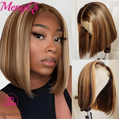 Highlight Piano Color Straight Lace Front Wigs Human Hair 13x4 13x6 Lace Frontal Wigs 200 Density Unprocessed Brazilian Straight Virgin Human Blended Hair Wigs Pre Plucked With Baby Hair For Women 26 Inch