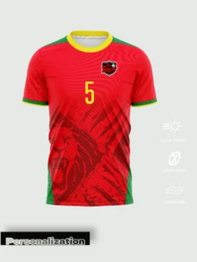 Áo đấu bóng đá sân khách màu đỏ và xanh lá cây của Cameroon tại World Cup 2026 - Bộ trang phục đội tuyển thiết kế retro có thể tùy chỉnh, chất liệu nhẹ, thấm hút mồ hôi, có thể thêm logo đội tuyển, tên và số cầu thủ, phù hợp cho thi đấu, tập luyện và mặc thường ngày, quà tặng ngày Valentine, phiên bản thể thao nam tùy chỉnh. - Đỏ - Xem 2