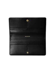 Michael Kors Women's Large Capacity PVC Leather Wristlet Wallet, RFID Blocking Card Holder, Travel Clutch Bag - Black - View 8