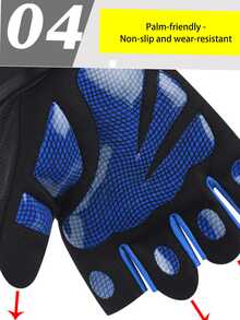 Workout Gloves Nonslip Thin Half Finger Unisex Protective Cycling Gloves Silicone Riding Bike Protective Paddling - Multicolor - View 7