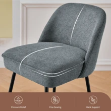 AINPECCA Advanced Breathable Velvet Bar Stools Set Of 2/4/6, High-Resilience With Spring Cushion And Metal Leg, Breakfast Bar Stools Armless Padded Back Breakfast Counter Chair For Kitchen Island - Grey - View 9