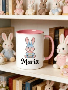 1 pieza Taza de Pascua personalizable con texto, apta para uso diario y celebración del feriado de Pascua - Multicolor - Ver 3