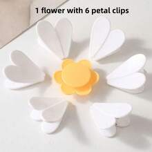 6pcs Personalized Daisy Flower Petal Pattern Food Sealing Clips, 3D Magnetic Sealing Clips, Refrigerator Magnets - Multicolor - View 14