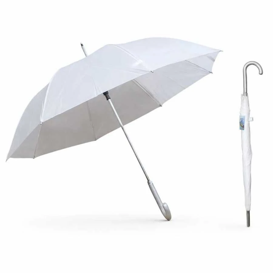 Paraguas Blanco Sombrilla Bastón Reforzada Semiautomática publicitaria - Blanco - Ver 1