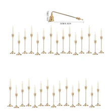 12个/6个/3个/套铁艺锥形烛台，装饰烛台 - 适用于婚礼、宴会、派对、壁炉装饰、柱形烛台，也适用于婚礼、家居装饰、节日派对装饰 - 金色 - 查看 9