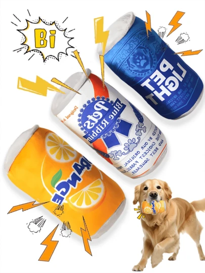 3pcs/Set Dog Toys, Includes Squeaky Drink Bottle, Soft Plush Beer Bottle, And Interactive Chew Toys For Dental Care And Hearing Stimulation (Random Styles)