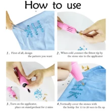 cgelaero Kit aplicador de rhinestones de termofijación, kit Bedazzler con rhinestones, herramienta de fijación de rhinestones de termofijación, kit Bedazzle, kit Bedazzler, juego de pistola de fijación por calor para ropa, tela, madera, cartulina, cuero - Multicolor - Ver 5