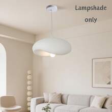 Japanese-Style Minimalist Asymmetrical White Marble Pendant Light Shade (Shade Only), Suitable For Dining Room, Kitchen Island, Bedroom, Cafe, DIY Lighting Fixture - White - View 1