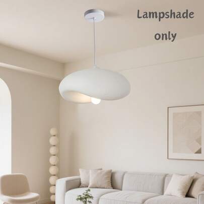 Japanese-Style Minimalist Asymmetrical White Marble Pendant Light Shade (Shade Only), Suitable For Dining Room, Kitchen Island, Bedroom, Cafe, DIY Lighting Fixture