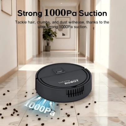 机器人吸尘器，多功能自动扫地机器人，便捷的清扫设备，适用于家庭地板/大理石/相对平坦的表面，强劲1000Pa吸力，干湿两用拖地机器人