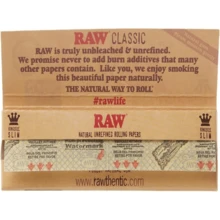 RAW Classic King Size Slim Rolling Paper, Brown, 5 Count - trắng - Xem 4