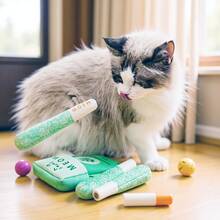 猫玩具，自娱自乐，缓解无聊，口腔清洁逗猫棒，猫磨牙棒，释放猫咪的自然本能 - 彩色 - 查看 7