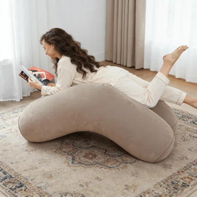 Folding Lazy Sofa,Inflatable Lounge Chair Thickened Folds,Compactly Gaming Lounger Air Bench For Leisure Bed Sleeping