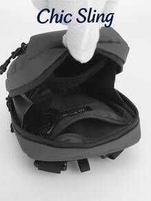 SHILAN 黑色防水斜挎胸包，多口袋轻便单肩包，日常通勤手机包，耐磨尼龙胸包，可调节肩带，旅行收纳小斜挎包 - 彩色 - 查看 6