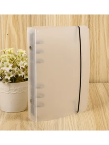 A5/A6/A7 6-Ring Semi-Transparent Matte PP Material File Folder, B5 9-Ring Loose Leaf Binder Cover, A4 4-Ring Sticker Notebook Cover, Material Storage Shell, Suitable For Home, Office And School - Single Piece - View 3