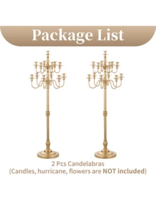 51 Inch Tall Gold Wedding Candelabra Large Candle Holder For Party Events & Home Decor - 金的 - 查看 8