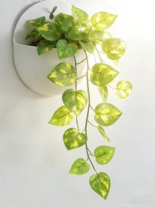 1 Set/3 Realistic Artificial Gold Flower Pots With Self-Adhesive Wall Basket Flower Pots - Without Drilling Suction Cup Hooks, Available In All Seasons, Capable Of Storing Soil And Water - Multicolor - View 3