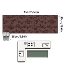 1pc Floor Mat/Rug (Rug, Carpet, Area Rug, Bath Mat, Bath Rug, Door Mat, Runners, Runner Rug), European Vintage - Aesthetic Floral Stripe Plant Elements - Hallway Runner Carpet, Bathroom, Kitchen, Entrance, Doorway, Corridor, Bedside, Living Room, Bedroom Etc.) + All Season Soft Washable Rug, Home Decor - Multicolor - View 13