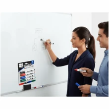 Marcador para pizarra blanca, disponible en varias especificaciones, color negro, marcador de agua, borrable. Ideal para oficina, estudio, enseñanza y uso doméstico. - 3bolígrafos + 1 goma de borrar. - Ver 3