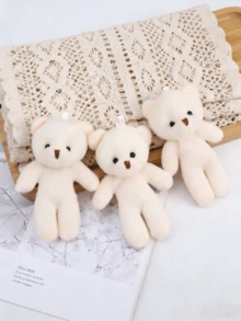 5pcs Plush Big Head Teddy Bear Cute Bear Plush Doll, Bear Pendant Doll Gift, Suitable For Boyfriend, Valentine's Day Gift, Birthday Party Bear Doll, Cute Jointed Bear Bag Cute Clothing Accessory Bear Doll Pendant, Suitable For Halloween, Christmas, Thanksgiving Holiday Gifts - Multicolor - View 4