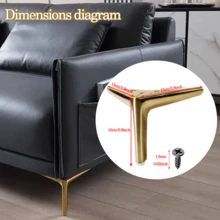 kumlioon 4 piezas Patas de mueble de metal dorado de 6 pulgadas, pies de mueble triangulares de alta resistencia, patas de repuesto modernas para bricolaje, adecuadas para gabinetes, sofás, sillas - Multicolor - Ver 5