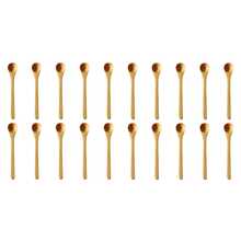 10/20Pcs Mini Bamboo Spoon Wooden Spoon 3.54 * 0.79 Inch Dessert Spoon Small Spoon Coffee Spoon Ice Cream Spoon Seasoning Spoon Round Handle Spoon - Multicolor - View 7