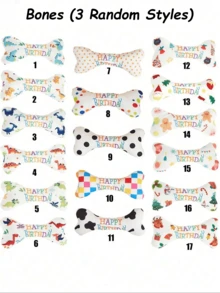 Pet Toys For Cats & Dogs, Stress Relief Chew Toys, Teeth Cleaning, Bites Resistant, Birthday Gift, Birthday Cake With Squeaky Bone - Multicolor - View 10