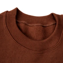 Men's Crew Neck Fleece Sweatshirt, Thick Winter Coat, Cotton - 鏽棕色 - 查看 2