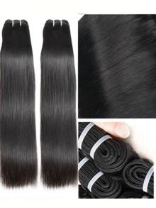 #613 # 1B Tóc thẳng tự nhiên, bó 2 lọn (18-30 inch), dệt đôi, phù hợp cho phụ nữ mọi chủng tộc, đa dạng kiểu tóc | Bó tóc thời trang | Tóc chất lượng cao - Nhiều màu - View 4