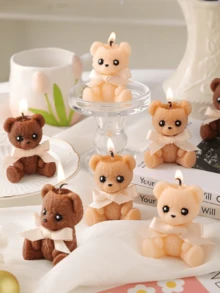 手工打造的高端逼真泰迪熊造型香氛蜡烛礼品，便携式迷人香氛蜡烛，适用于家居、商业场所、装饰、餐厅、酒店、客厅、卧室等场所，营造氛围，浪漫晚餐、婚礼装饰、派对和家居装饰烛台。 - A - 查看 7