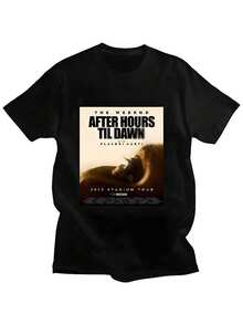 Blusas Para Mujer   TheWeeknds After Hours Til Dawn T-Shirts The Weeknds Stadium Tour 2026 Tee-Shirt Loose Retro Fashion Top Cotton Unisex Streetwear - màu đen - Xem 1