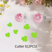 2Pcs St. Patrick's Day Clay Cutters – Pastel Pink Clover & Lip Shapes, Boho Craft Essentials For DIY Earrings, Handmade Jewelry & Spring Gifts - Pink - View 6