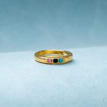 1pc Personalized Birthstone Ring, Family Birthstone Ring, Gold Daily Wear Ring, Birthstone Ring, Birthstone Gift, Mother's Day Jewelry, Gift For Mom - Multicolor - View 2