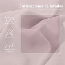 Kynley 純色三件式床單，適用於 90/105/135/150/180 公分床：床單、床單和枕頭套各一個。柔軟涼爽，易於清洗。 ✅ 48/72 小時內送達西班牙 - 藕粉色 - 查看 5