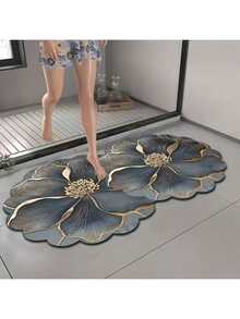 1pc Gold Floral Pattern Bath Mat, Bathroom Rug, Door Mat, Small Rug, Carpet, Floor Mat, Home Decor, Area Rug, Outdoor Mat, Bedroom Carpet, Washable Rug - Multicolor - View 18