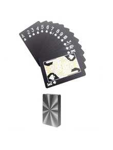 1 Set (54 Cards) Waterproof Foil PVC Plastic Playing Cards, Black Gold Foil, Easy To Shuffle, Washable, Suitable For Pool Party, Beach Party, Couples Game, Family Gathering, Thanksgiving Gift, Holiday Travel Entertainment Game, Friends Gathering - Multicolor - View 9