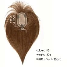 30克自然无痕轻盈刘海假发，8x12网状底座，真人发丝，可增加发量，替代女性接发 - S6 - 查看 9