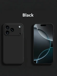 Shockproof Original Liquid Phone Case, Compatible With IPhone 17, 17Air, 17 Pro, 17 Pro Max, Phone Protection, Anti Drop Protection, Phone Case, Fashionable Case, High-Quality Construction, Flexible Case, Protective Case, Shockproof Case, Technology Enthusiasts, Smartphone Users - Black - View 2