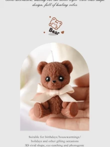 手工打造的高端逼真泰迪熊造型香氛蜡烛礼品，便携式迷人香氛蜡烛，适用于家居、商业场所、装饰、餐厅、酒店、客厅、卧室等场所，营造氛围，浪漫晚餐、婚礼装饰、派对和家居装饰烛台。 - A - 查看 6