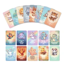 18Pcs Animal Virtue Inspirational Cards Set - "Octopus: Multitask With Grace", "Panda: Balance Is Key" Inspirational Quotes, For Vision Board, Journal & Gift For Mindful Teens - Multicolor - View 1