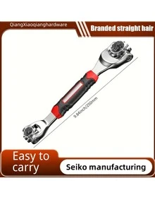 360-Degree Rotating Adjustable Wrench, Universal Wrench, 48/52-In-1, Non-Slip Rubber Handle, Vanadium Steel Industrial-Grade Hand Tool, Repair Tool - Wrench - View 10