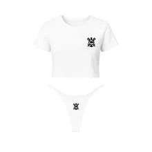 Kit Cropped Camiseta + Calcinha Fio Dental Fio Duplo Time Fiel Futebol Clube - Branco - Visão 2