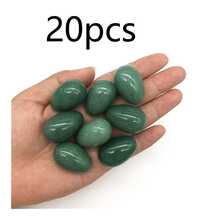 5/10/20 件天然宝石蛋形石套装 – 黑色、绿色东陵玉、黄色翡翠、蓝点、乳白色迷你水晶 – 疗愈、便携宝石和冥想礼品 - 彩色 - 查看 27