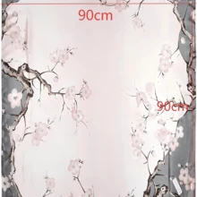 1pc 90cm Square Scarf Spring And Summer New Bright Tinted Printed Lady Silk Scarves Satin Silk Smooth Sunscreen Shawl Scarf - Multicolor - View 2