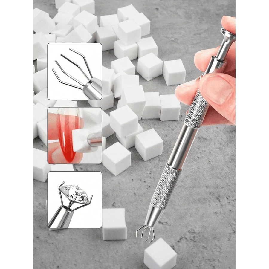 50Pcs Soft Nail Sponges For Ombre, Nail Art Sponges With Grabbing Pen, Aura Nails, Ombre Nail Brush, Manicure Nail Art Tools, Professional Accessories Supplies, Nail Sponge Metal Grabber Mini Replaceable Nail Sponges Blocks For Ombre Nail Art Sponges Nail Art Tools For Nail Supplies Nail Accessories,Nail Supplies,Nail Tools,Nail Art Tools,Back To School,Nails,Nail Tools For Press On Nails - 彩色 - 查看 1