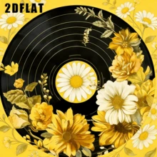 1PC 8x8inc2D Flat Vintage Metal Wall Art Sign - 8x8 Inch Round Black Vinyl Record Floral Design, Retro Home Decor For Kitchen, Bedroom, Office & Holiday, Ideal Gift For Music Lovers, Durable Wall Art, Easy To Hang, Random 2D Flat Print Style - 淺粉色 - 查看 4