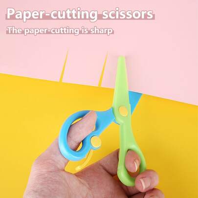 1把安全剪刀，学前儿童剪刀，适合美术和手工制作，儿童安全剪刀