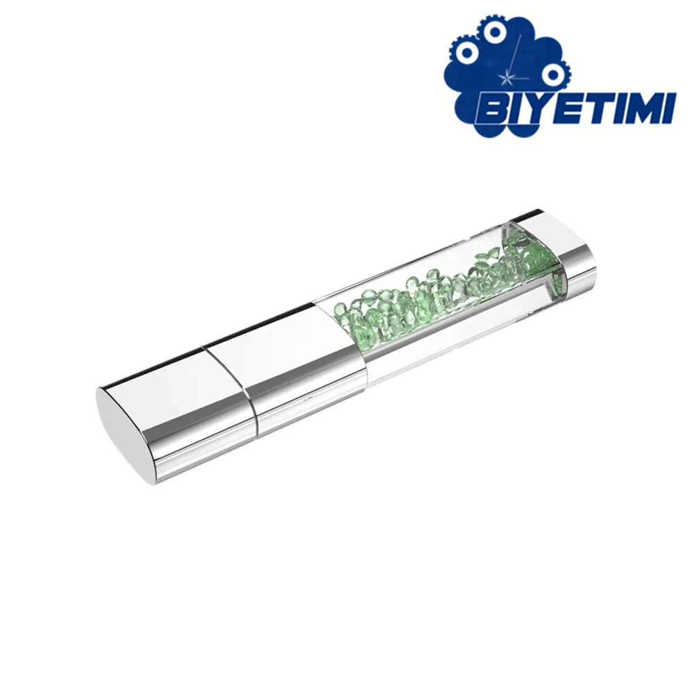 BIYETIMI 128GB Diamond-Shaped Waterproof USB Flash Drive, 64GB Crystal ...