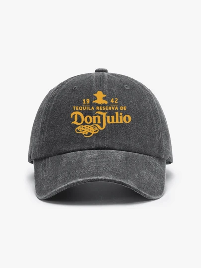 Lpc Don Julio 1942 Tequila Black Baseball Cap - Western Style Sun HatWith Orange Logo, ComfortableBreathable Unisex Trucker Hat, Vintage Solid Color Dad Hat