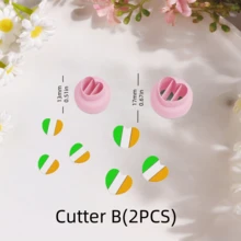 2Pcs St. Patrick's Day Clay Cutters – Pastel Pink Clover & Lip Shapes, Boho Craft Essentials For DIY Earrings, Handmade Jewelry & Spring Gifts - Pink - View 3